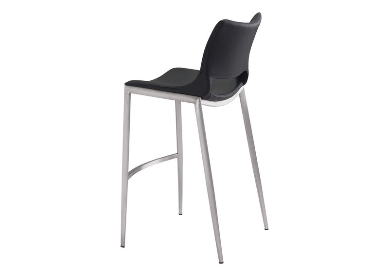 101284 Ace Barstool (Set Of 2) Black & Silver