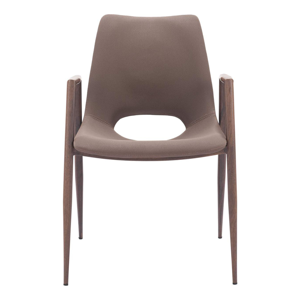 109730 Desi Dining Chair (Set Of 2) Brown & Walnut