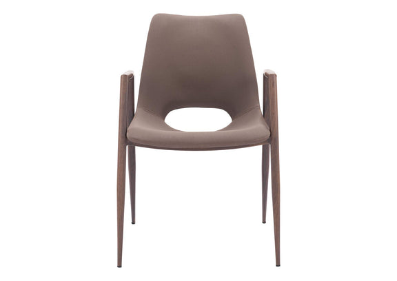 109730 Desi Dining Chair (Set Of 2) Brown & Walnut