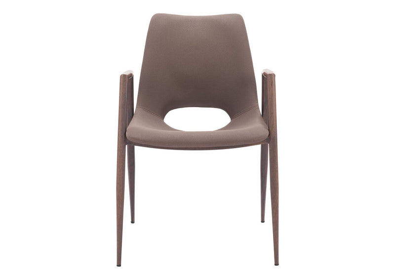 109730 Desi Dining Chair (Set Of 2) Brown & Walnut