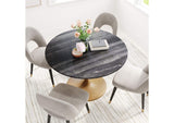 109095 Taj Dining Table Black & Gold