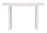100709 Atlas Console Table White & Silver