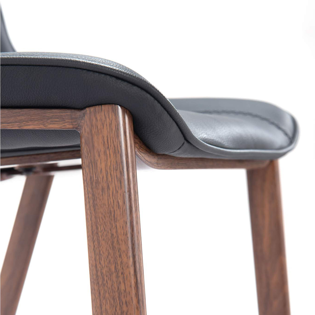 109937 Magnus Barstool (Set Of 2) Black & Walnut