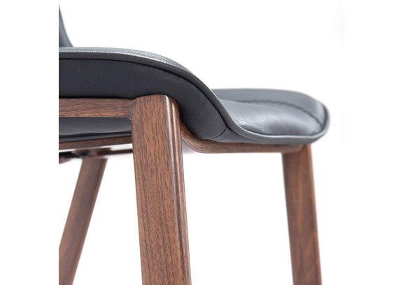 109937 Magnus Barstool (Set Of 2) Black & Walnut