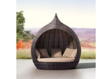 703632 Martinique Outdoor Beach Daybed Brown & Beige