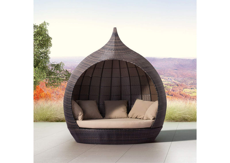 703632 Martinique Outdoor Beach Daybed Brown & Beige