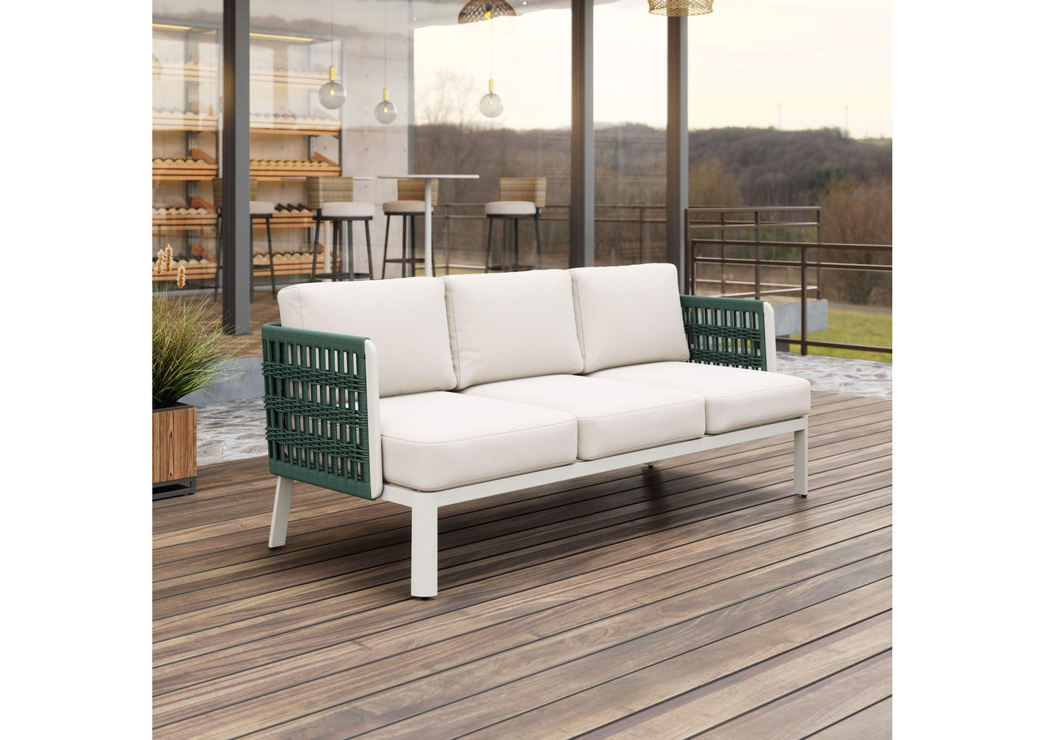 704045 Bridgehampton Outdoor Sofa White