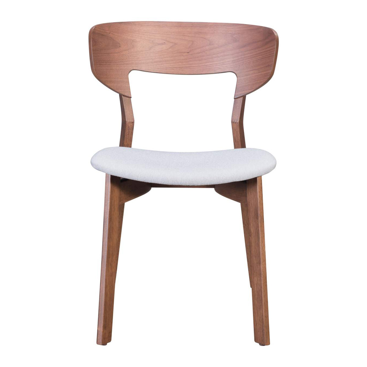 100979 Russell Dining Chair (Set Of 2) Walnut & Light Gray