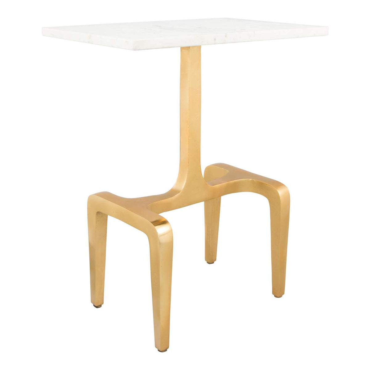101512 Clement Side Table White & Gold