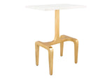 101512 Clement Side Table White & Gold