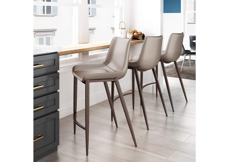 101410 Magnus Counter Stool (Set Of 2) Brown & Walnut
