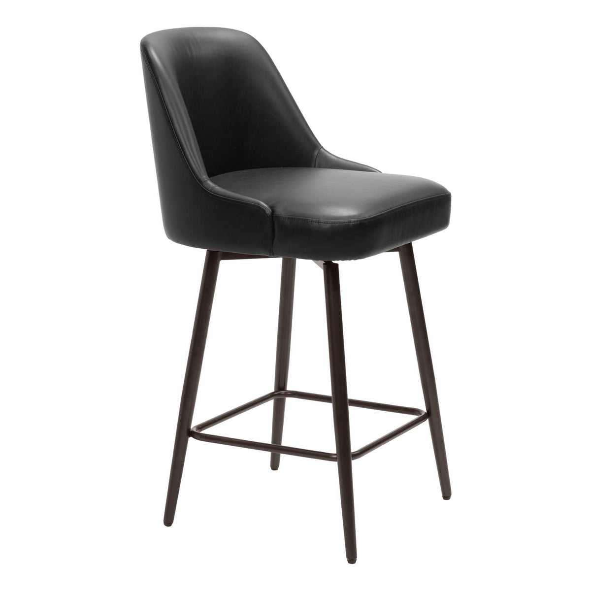 109973 Keppel Swivel Counter Stool Black & Bronze