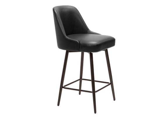 109973 Keppel Swivel Counter Stool Black & Bronze
