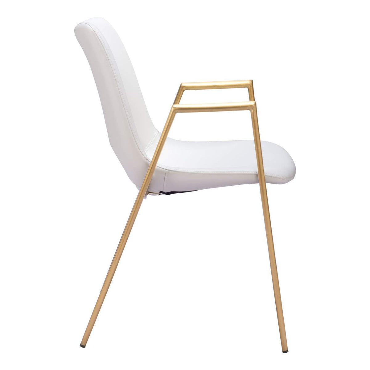 109550 Desi Dining Chair (Set Of 2) White & Gold