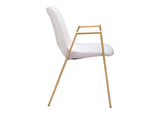 109550 Desi Dining Chair (Set Of 2) White & Gold