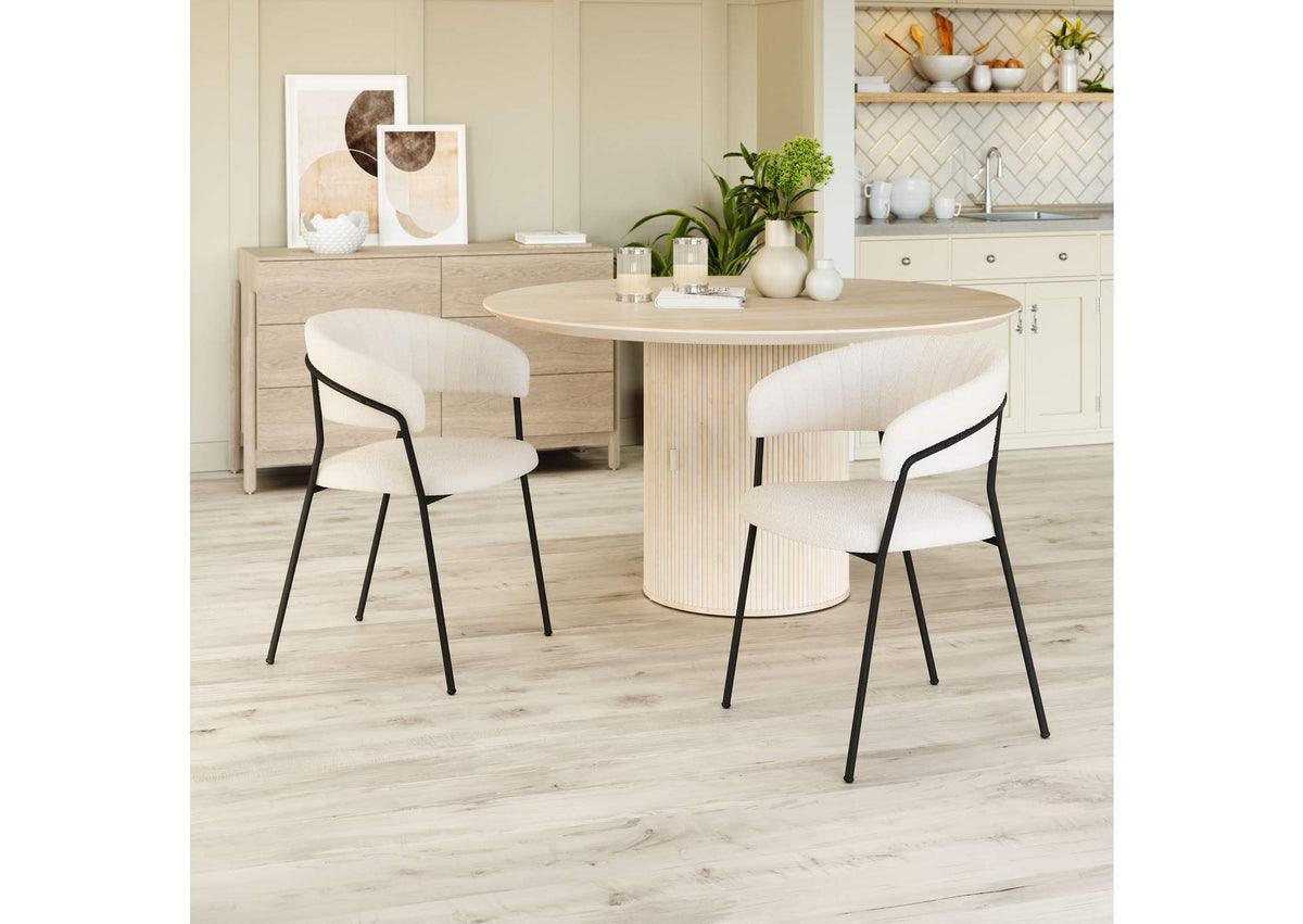 109669 Josephine Dining Chair (Set Of 2) Cream
