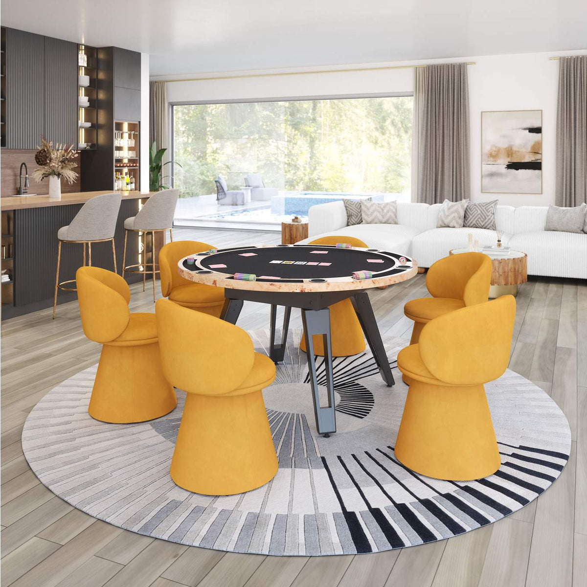 110203 Oblic Swivel Dining Chair Orange
