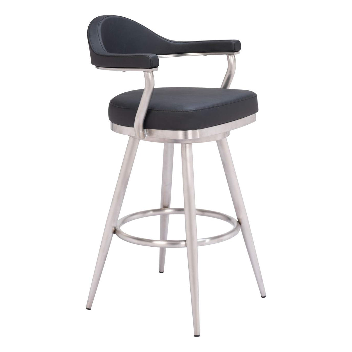 110045 Vagur Swivel Barstool Black