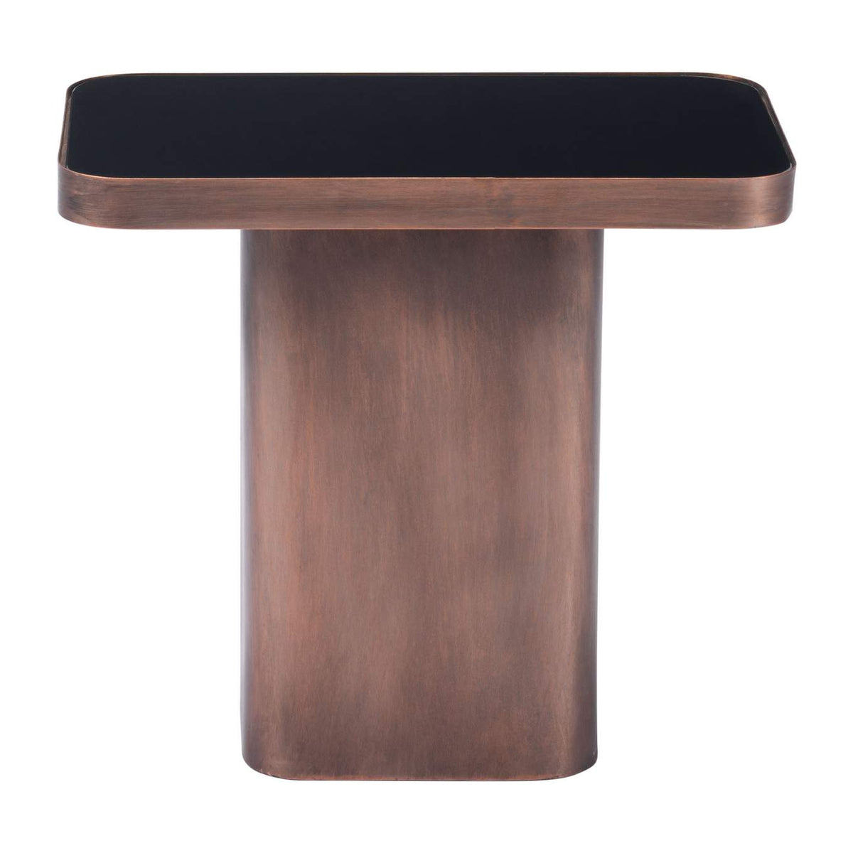 A12254 Marcos Side Table Black & Antique Bronze