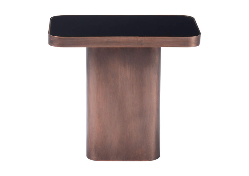 A12254 Marcos Side Table Black & Antique Bronze