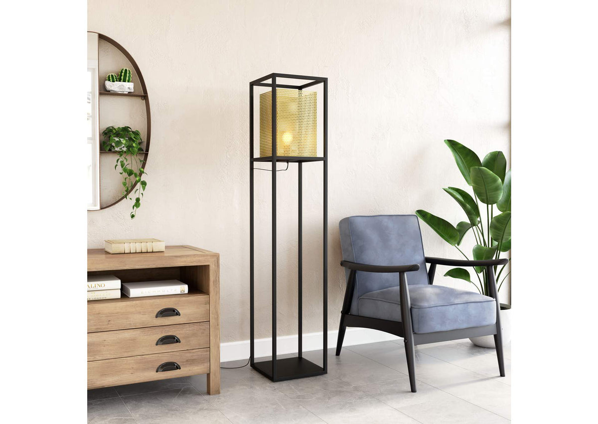 56130 Yves Floor Lamp Gold & Black