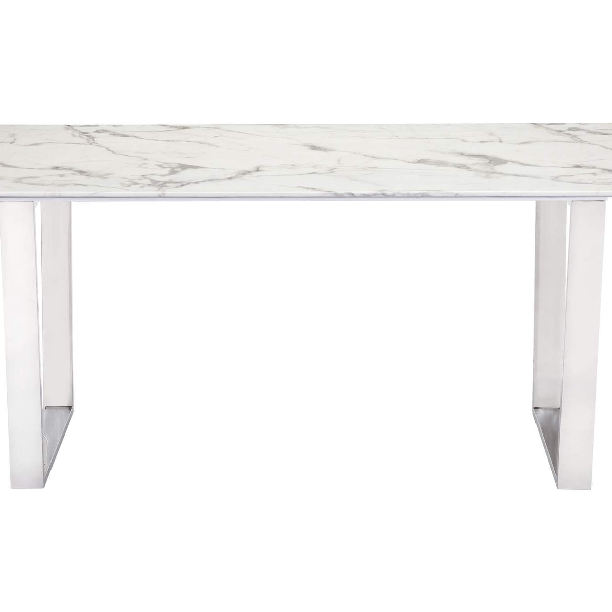 100707 Atlas Dining Table White & Silver
