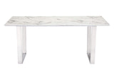 100707 Atlas Dining Table White & Silver