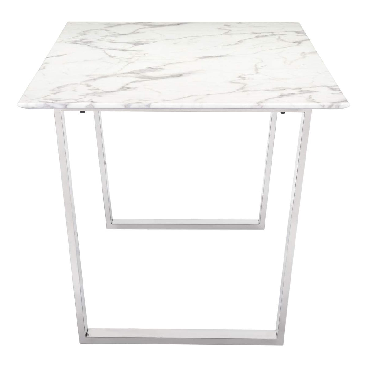 100707 Atlas Dining Table White & Silver