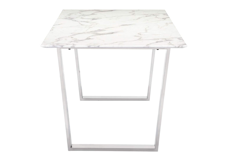 100707 Atlas Dining Table White & Silver