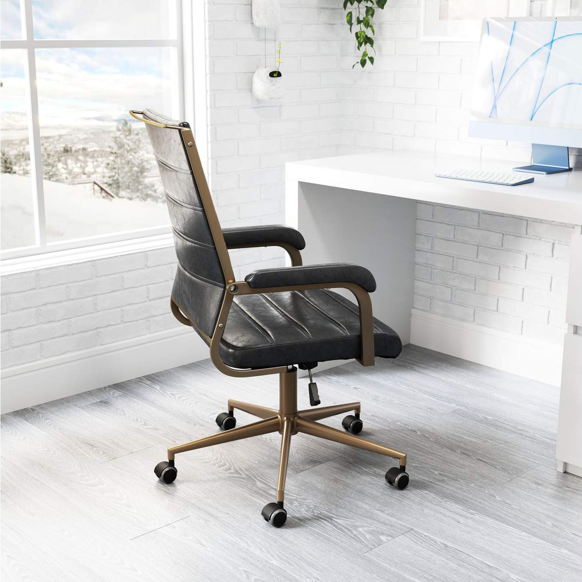 109021 Auction Office Chair Vintage Black