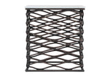 109456 Duke Side Table White & Antique Bronze