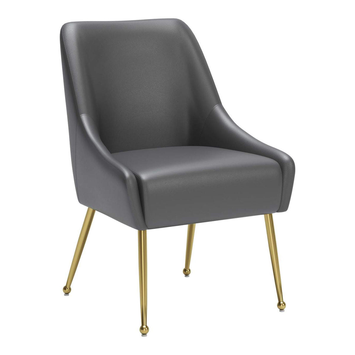 109713 Maxine Dining Chair Gray & Gold