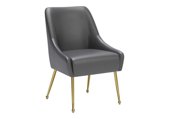 109713 Maxine Dining Chair Gray & Gold