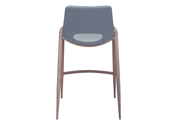 101692 Desi Counter Stool (Set Of 2) Azure Gray & Walnut
