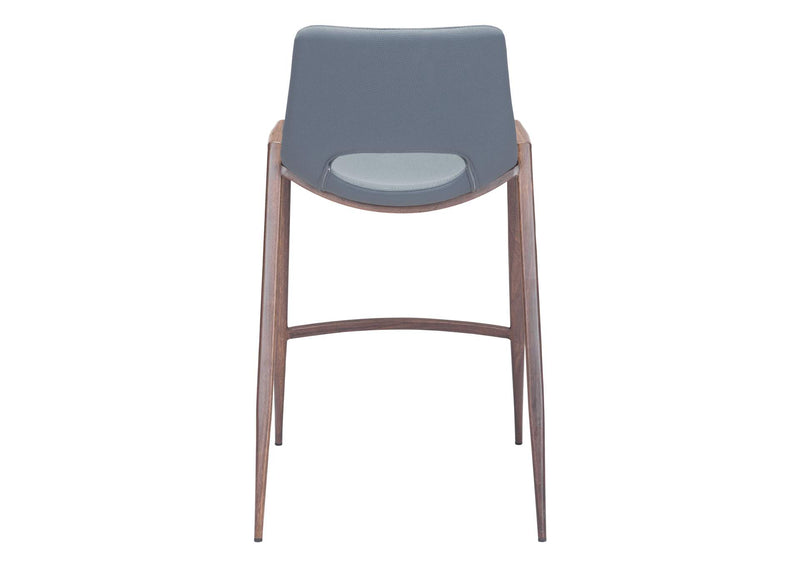 101692 Desi Counter Stool (Set Of 2) Azure Gray & Walnut