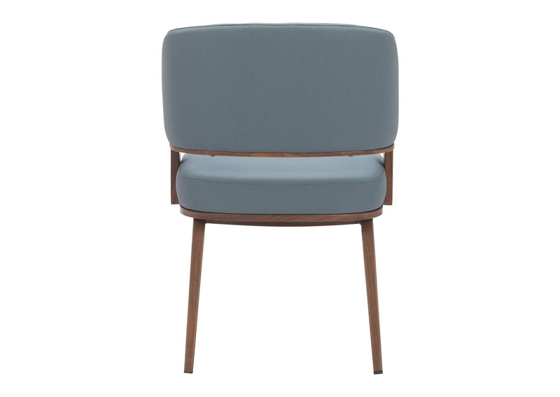 110328 Poise Dining Chair Azure Gray & Walnut