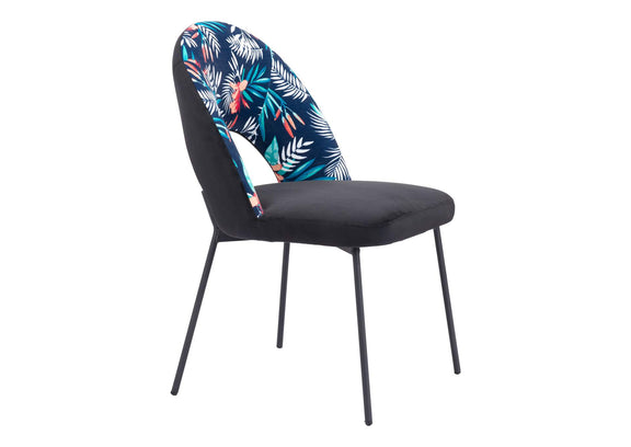 109366 Merion Dining Chair (Set Of 2) Multicolor Print & Black