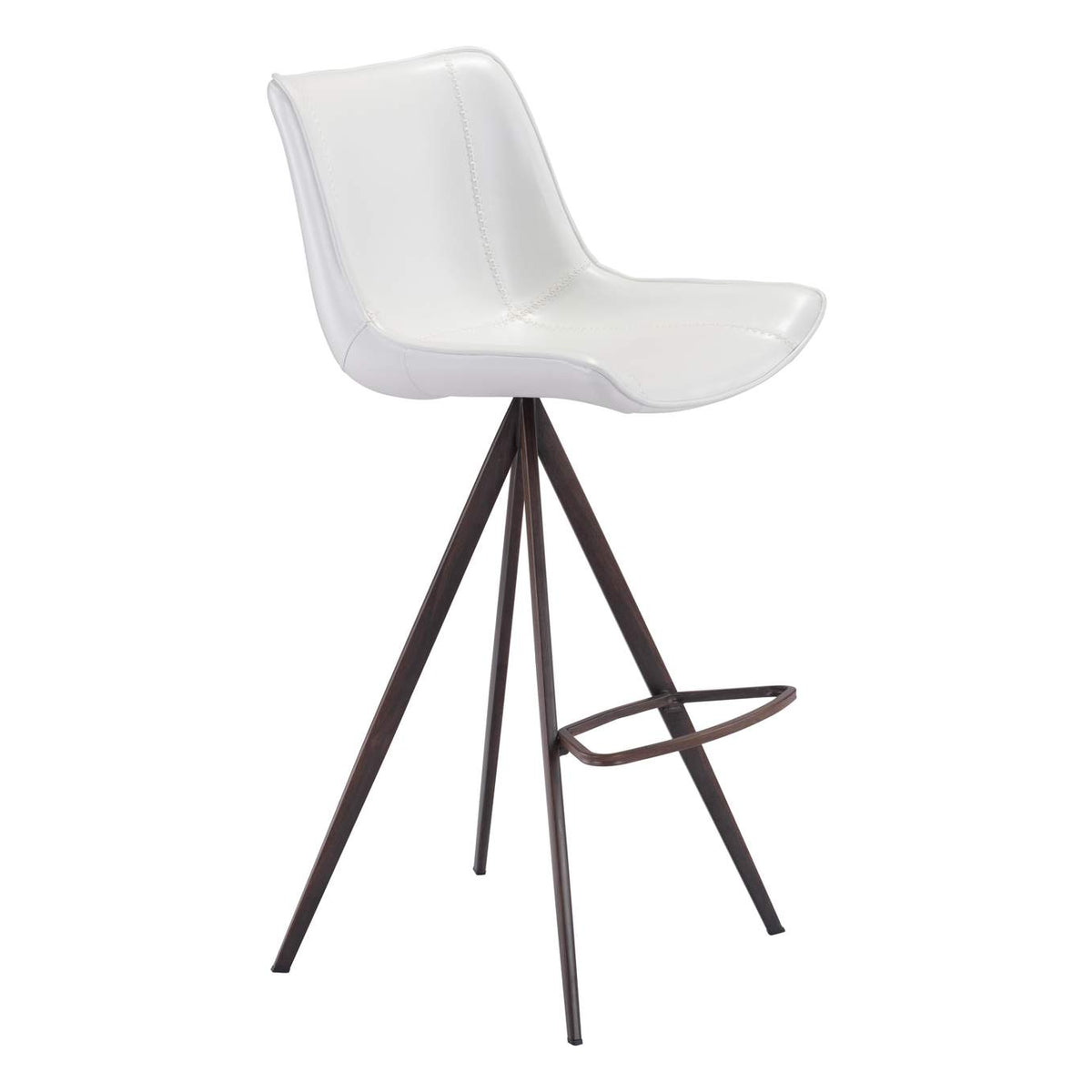 101288 Aki Barstool (Set Of 2) White & Walnut