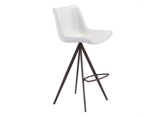 101288 Aki Barstool (Set Of 2) White & Walnut