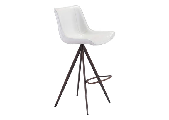 101288 Aki Barstool (Set Of 2) White & Walnut