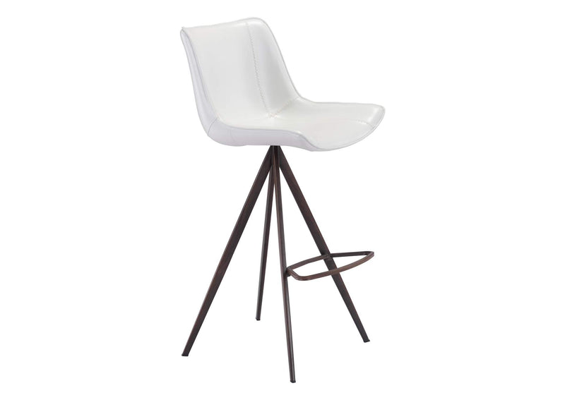 101288 Aki Barstool (Set Of 2) White & Walnut
