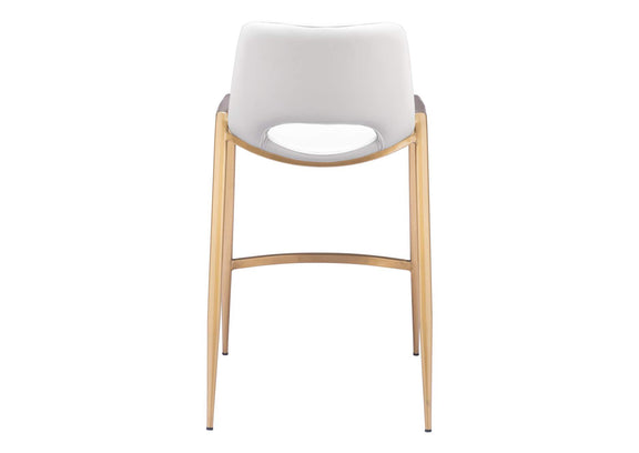 109553 Desi Counter Stool (Set Of 2) White & Gold