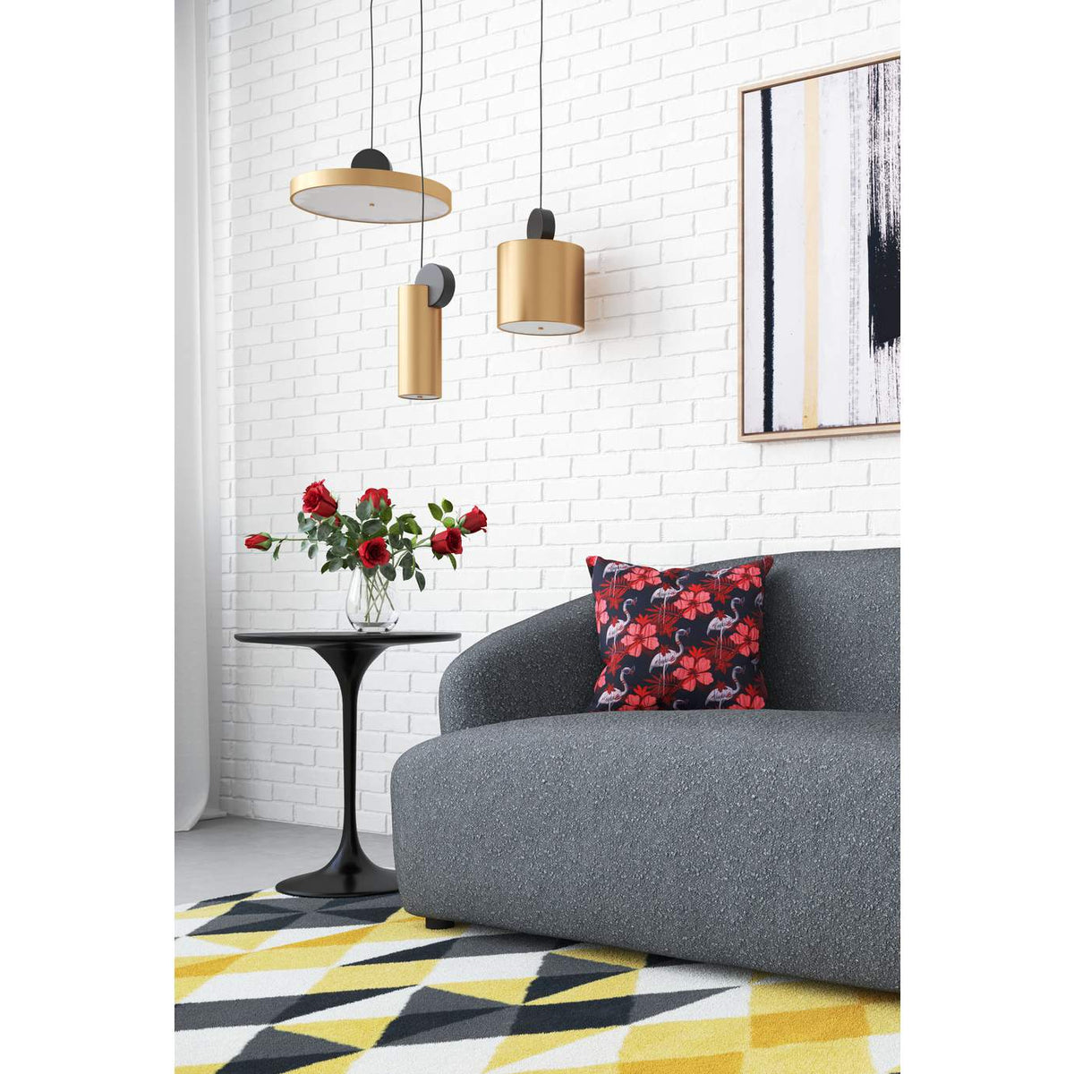 56107 Myson Ceiling Lamp Gold & Black