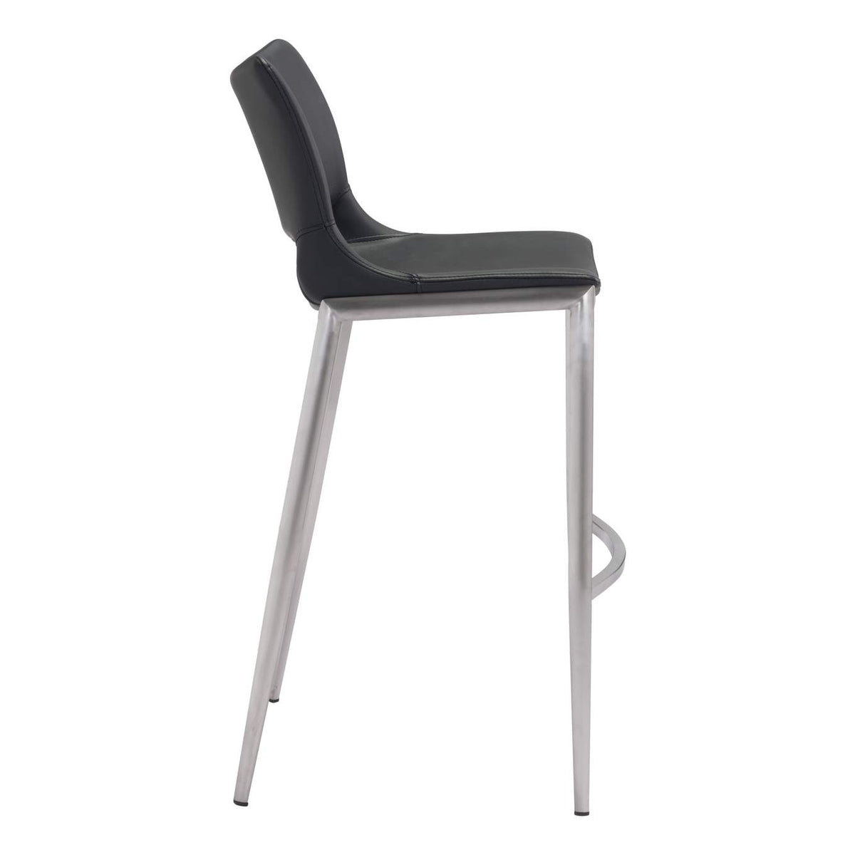 101284 Ace Barstool (Set Of 2) Black & Silver