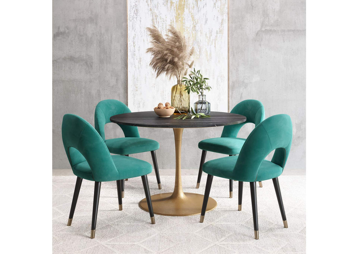 109095 Taj Dining Table Black & Gold