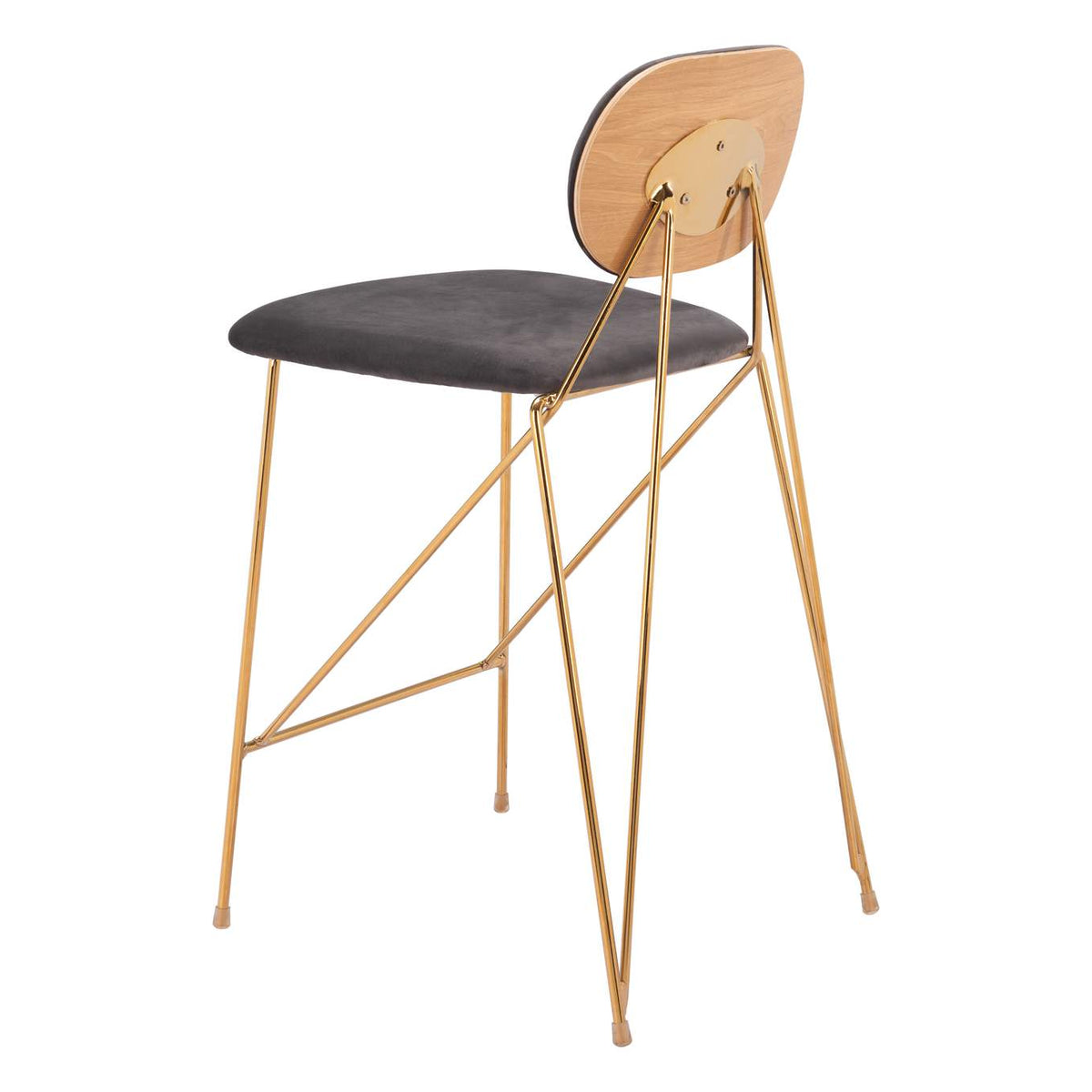 109662 Georges Counter Stool (Set Of 2) Gray & Gold