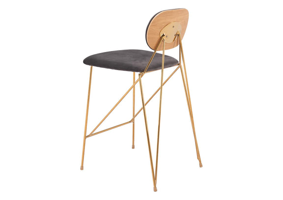 109662 Georges Counter Stool (Set Of 2) Gray & Gold