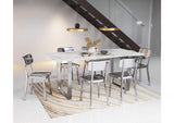 100707 Atlas Dining Table White & Silver