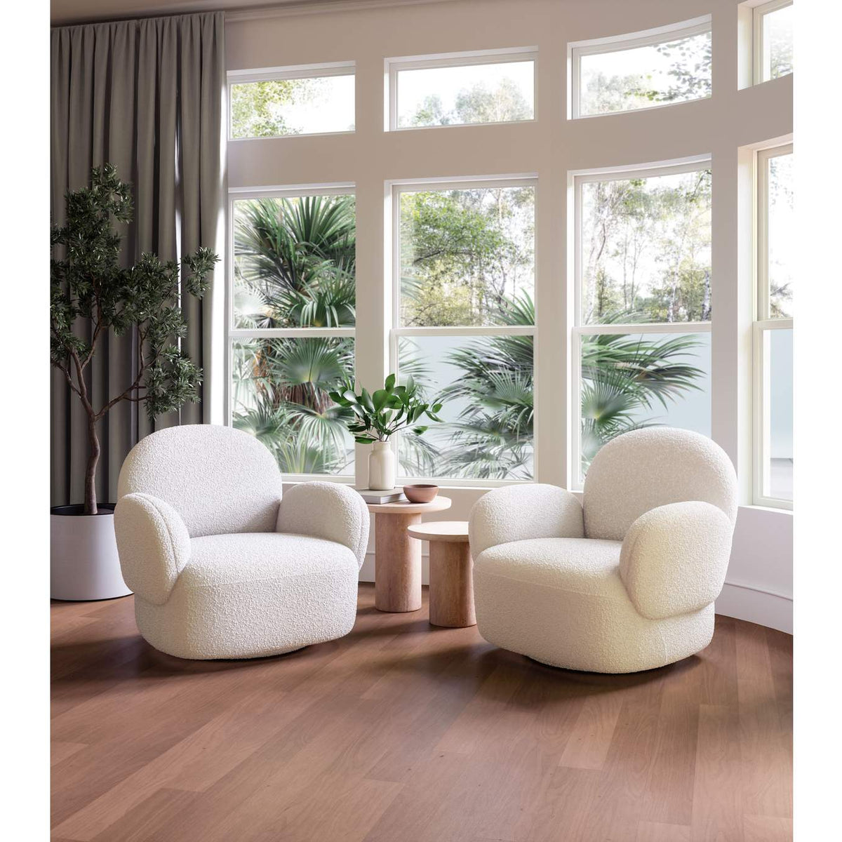 110280 Pilka Swivel Chair White
