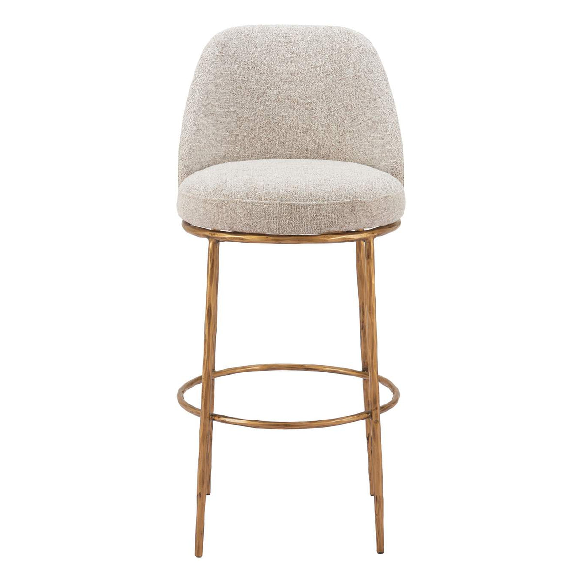 110271 Nordhavn Swivel Barstool Beige & Gold